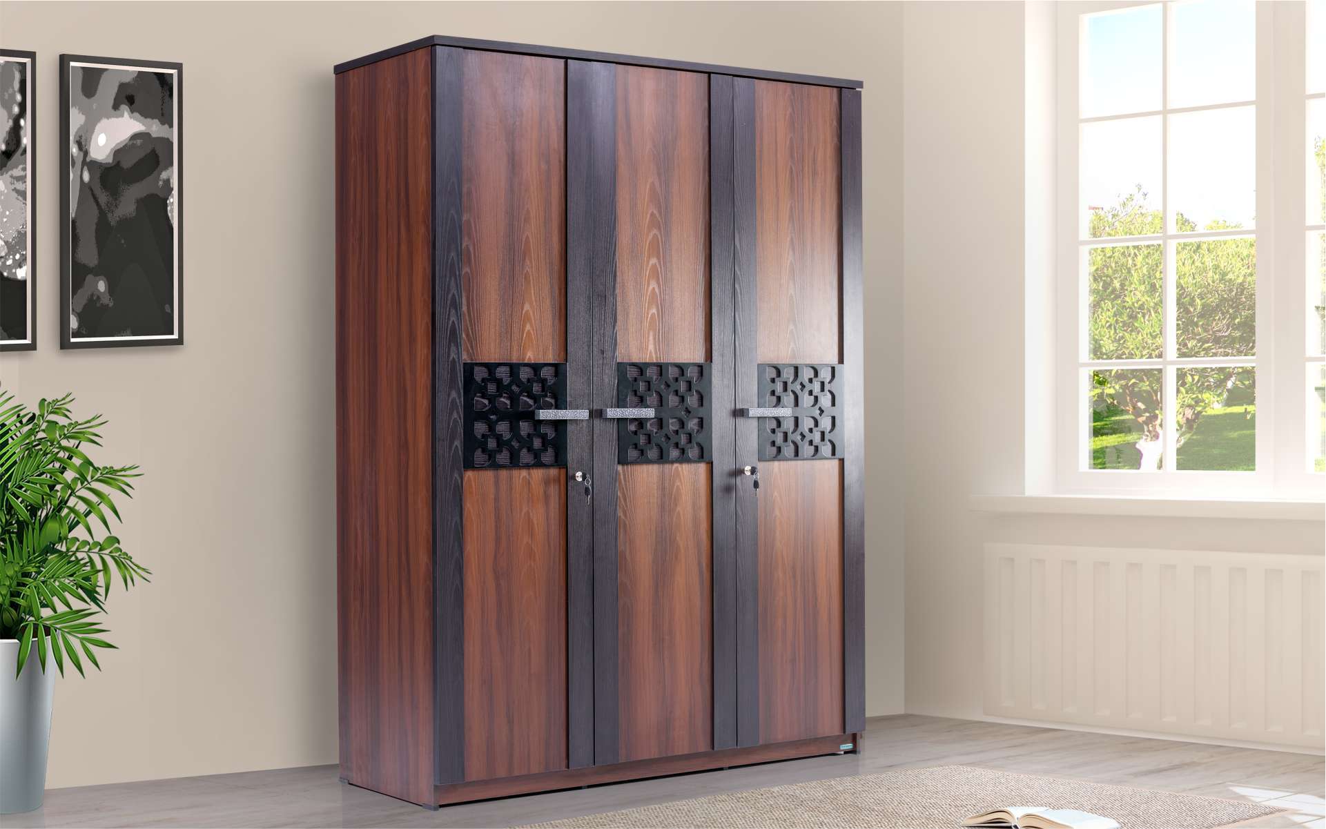 Damro 3 door wardrobe price discount