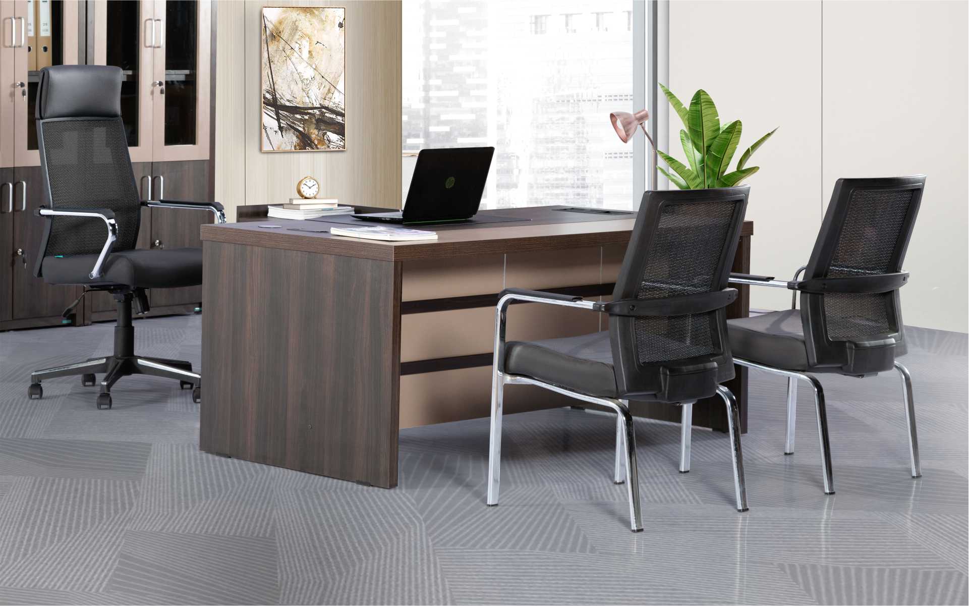 Grok Executive Table Set With Side Storage | Damro