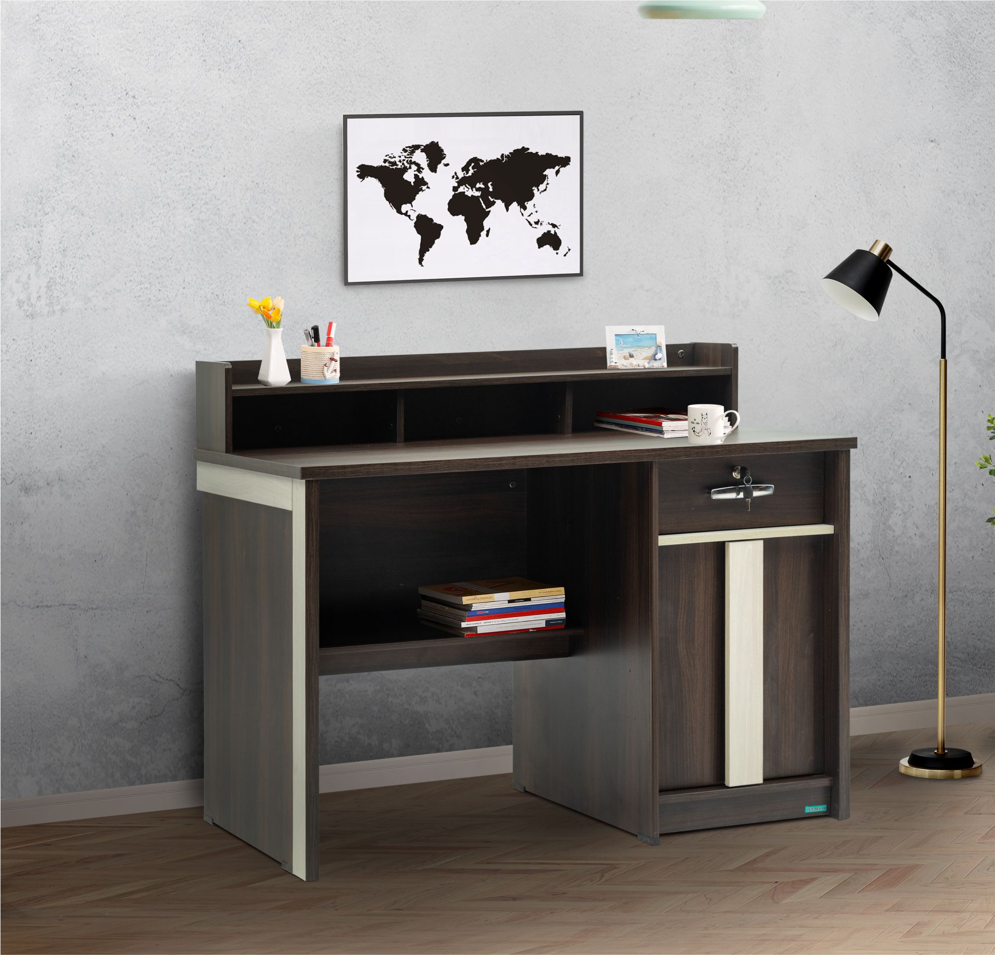 KSD019-Study Desk With 2 Door & Adjustable Top-M42/M41
