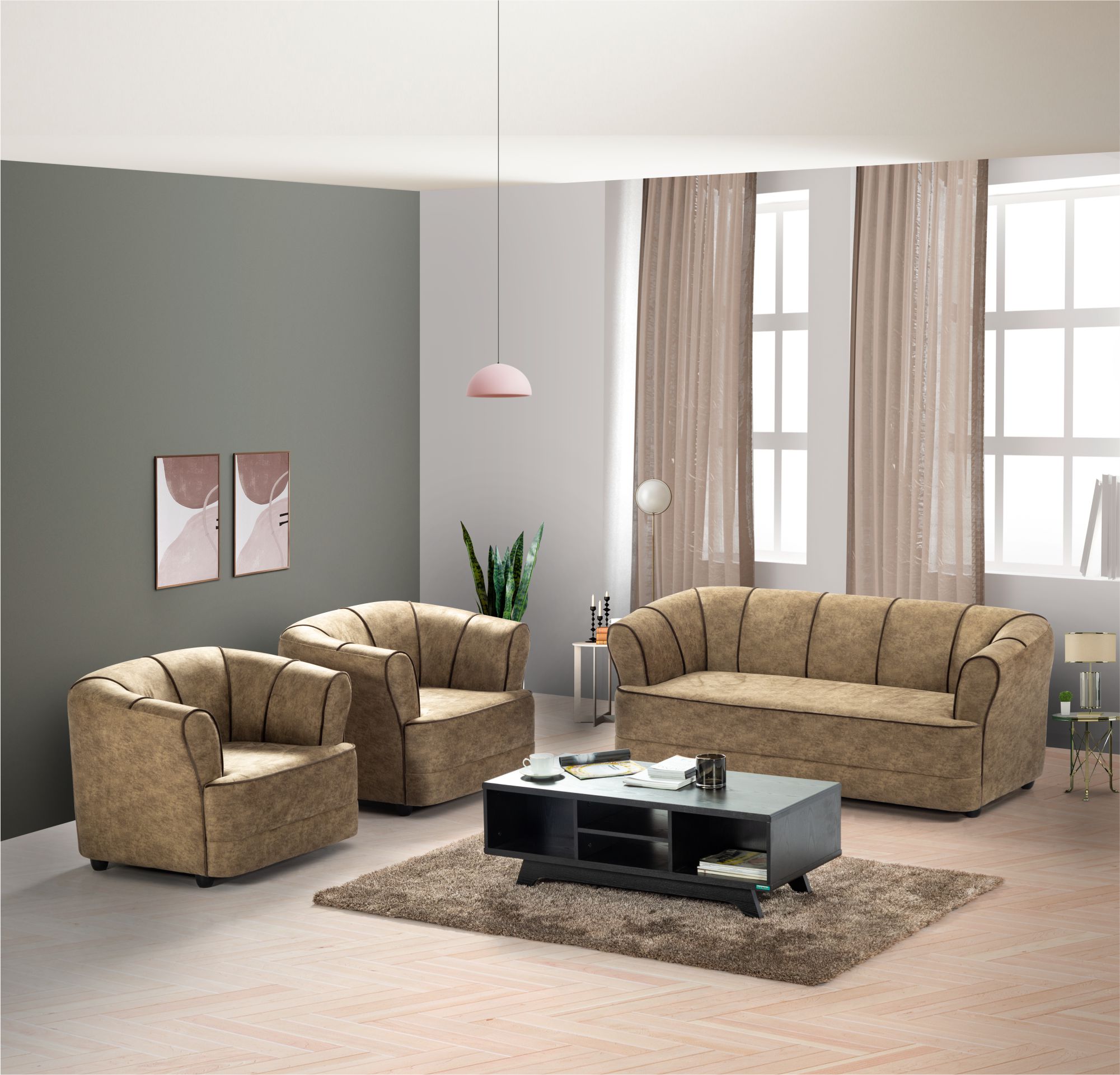 SCN003+1+1-Crislan Sofa Set-NAE01/NAG02