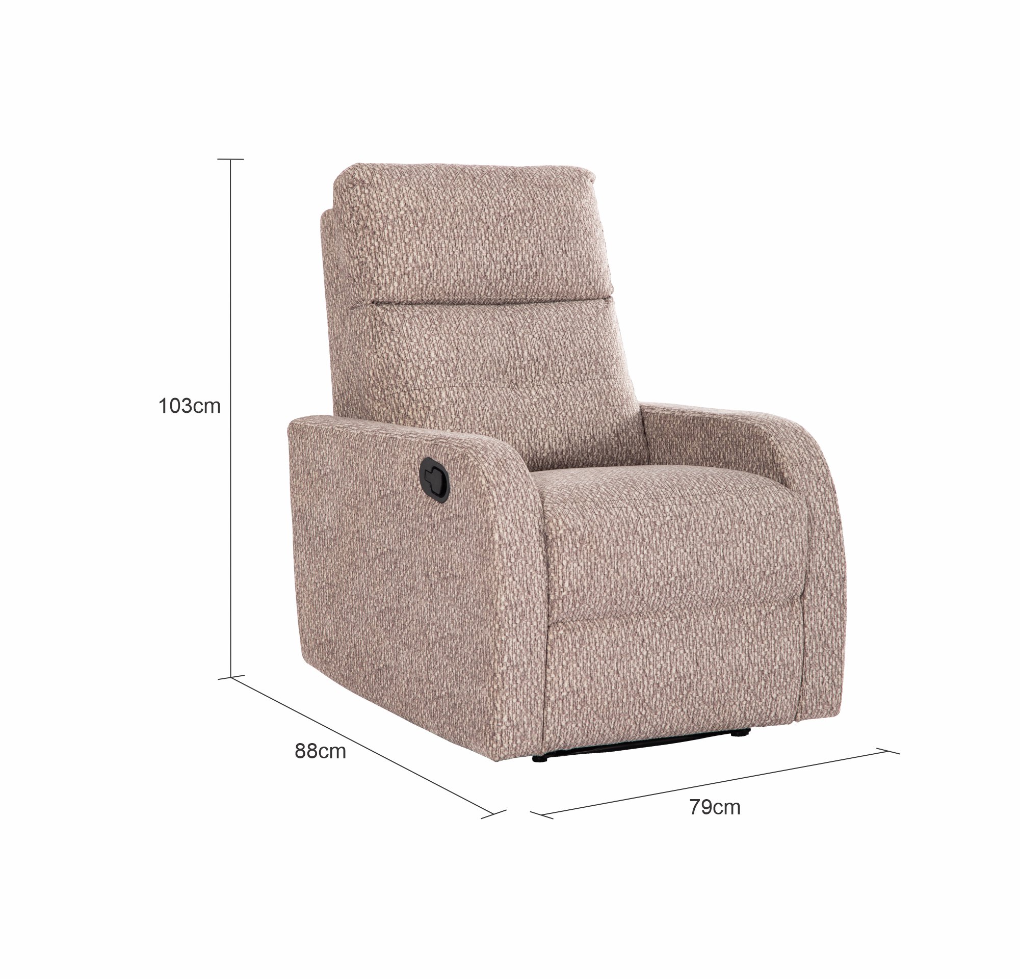 SDL001R-Dilon Sofa 1 Seater With Recliner-NO01
