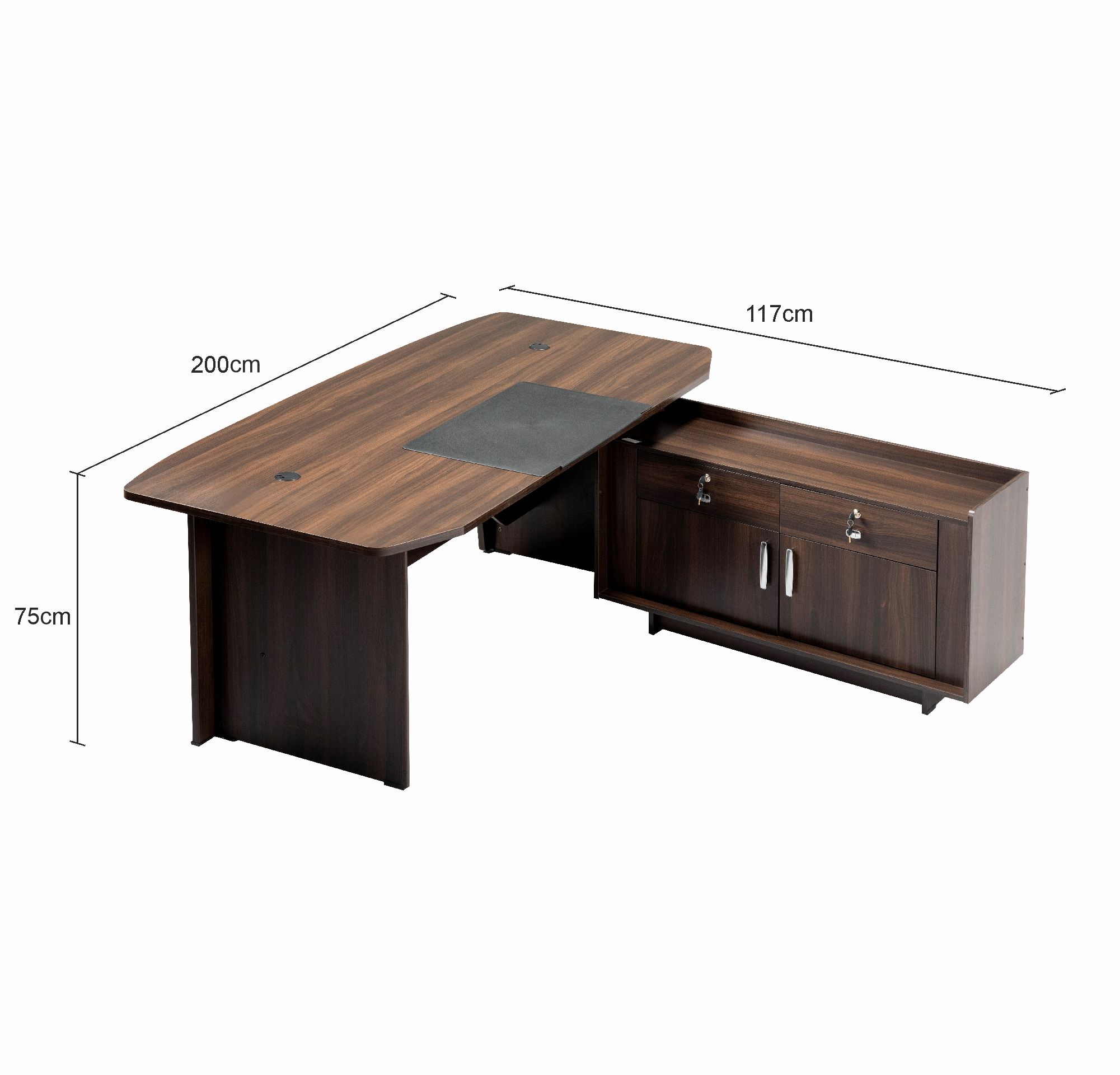 KWT070-Writing Table Full Set With Side Storage-M42