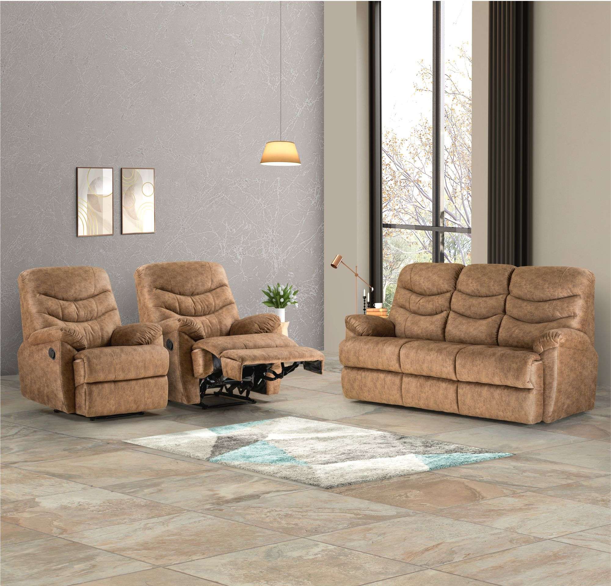 Damro recliner 2025 sofa set