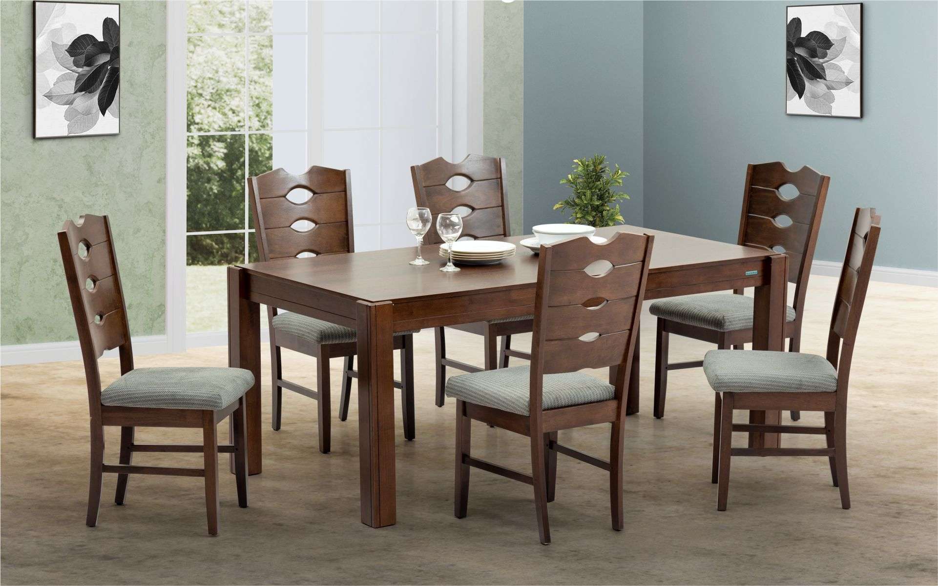 Damro dining 2025 table 6 seater