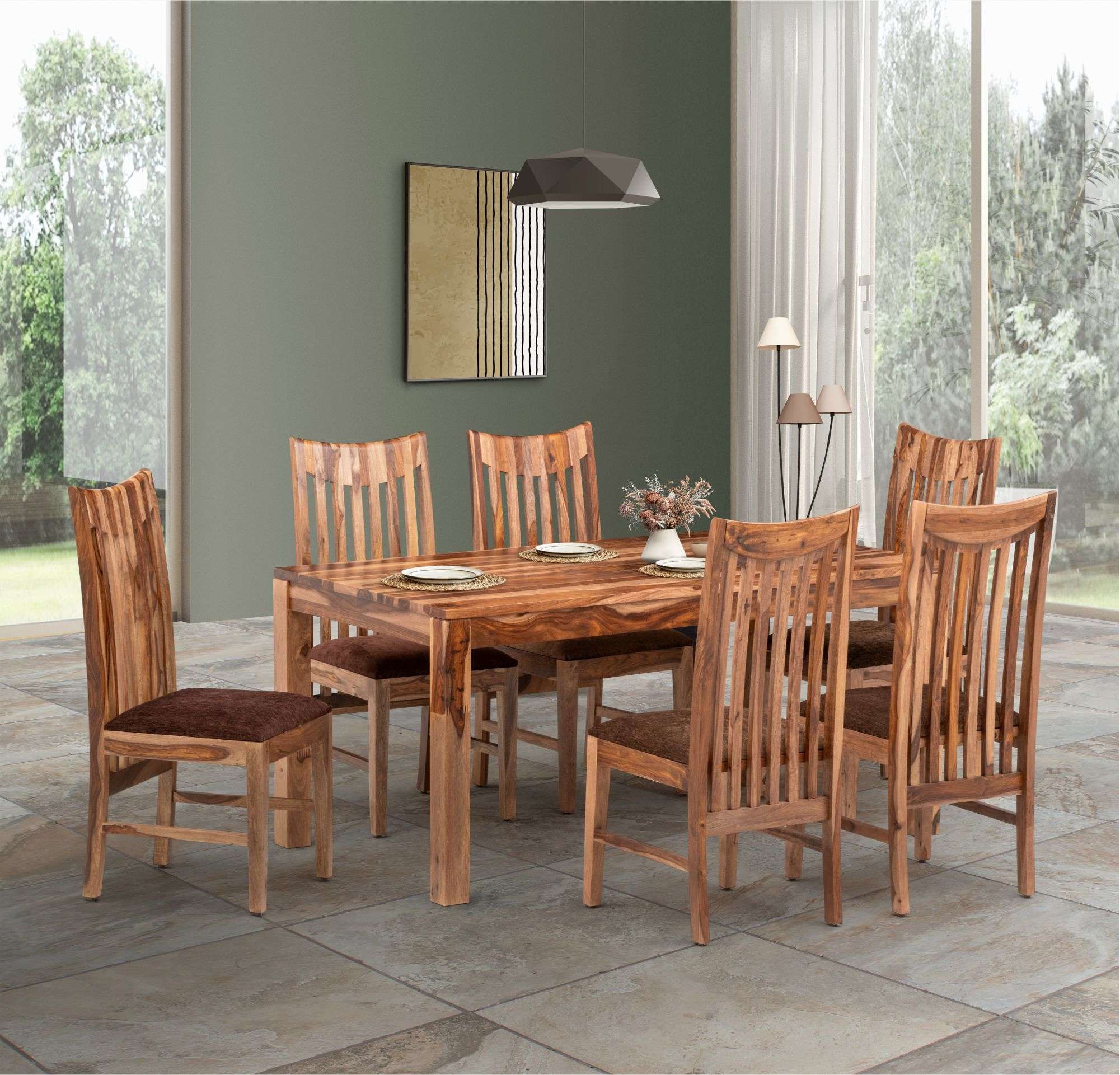 Zaira 6 Seater Dining Table Set | Damro